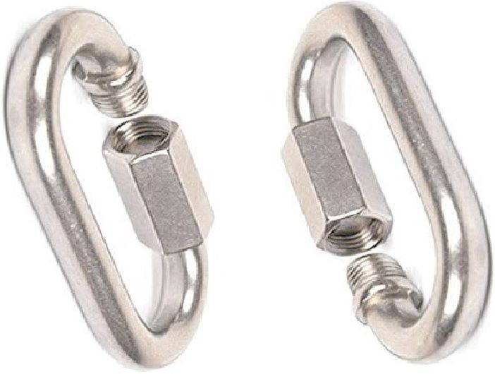 8 mm Heavy SS Carabiner Screw Swing Snap Hook Multipurpose Connector Sports 2 Pc Locking Carabiner-image-46