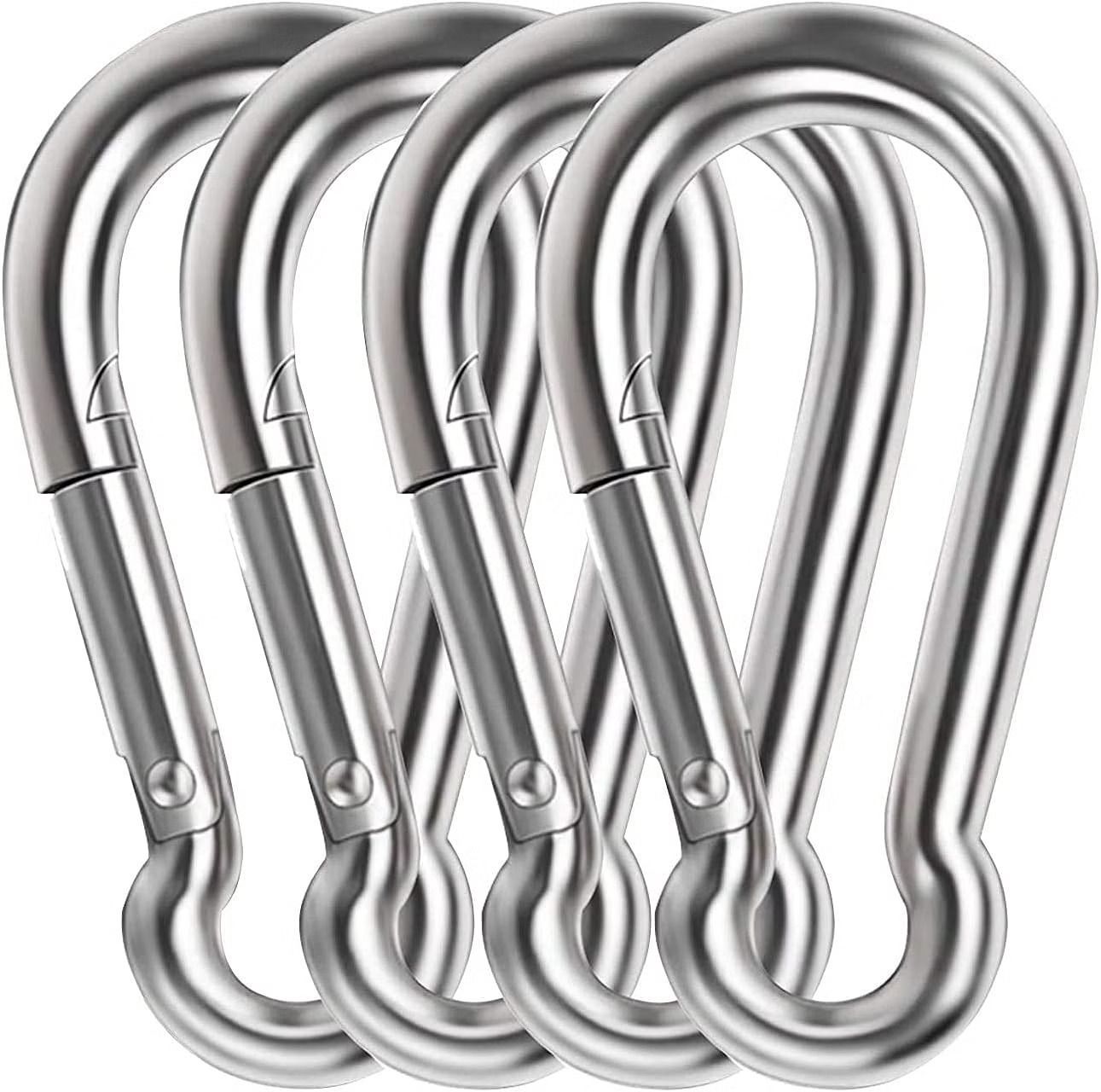 aviva sports Gym Machine Snap Hook Carabiner 4Pcs. Multipurpose, Silver Wire Locks Locking Carabiner-picture-41