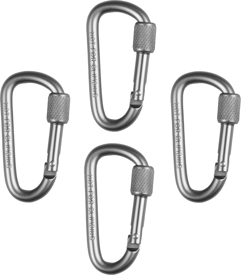 Silver Aluminium with Screw Locking Hook (Pack of 4) Locking Carabiner