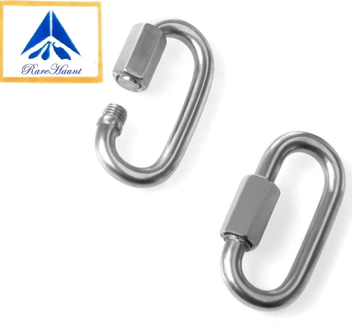 rarehaunt 2 Pc Heavy S S Carabiner Screw Swing Snap Hook Multipurpose Connector for Sports Locking Carabiner-picture-26
