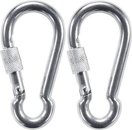 Stainless Steel Screw Lock Carabiner Hooks Locking Carabiner-image-1