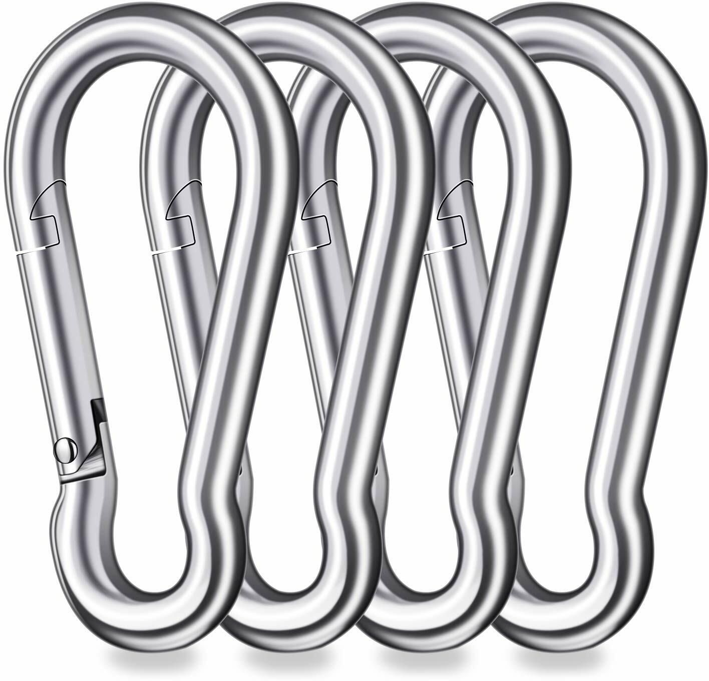 VA Antiques 4" Metal Spring Snap Hook Carabiner {Pack of 4} Locking Carabiner-image-25