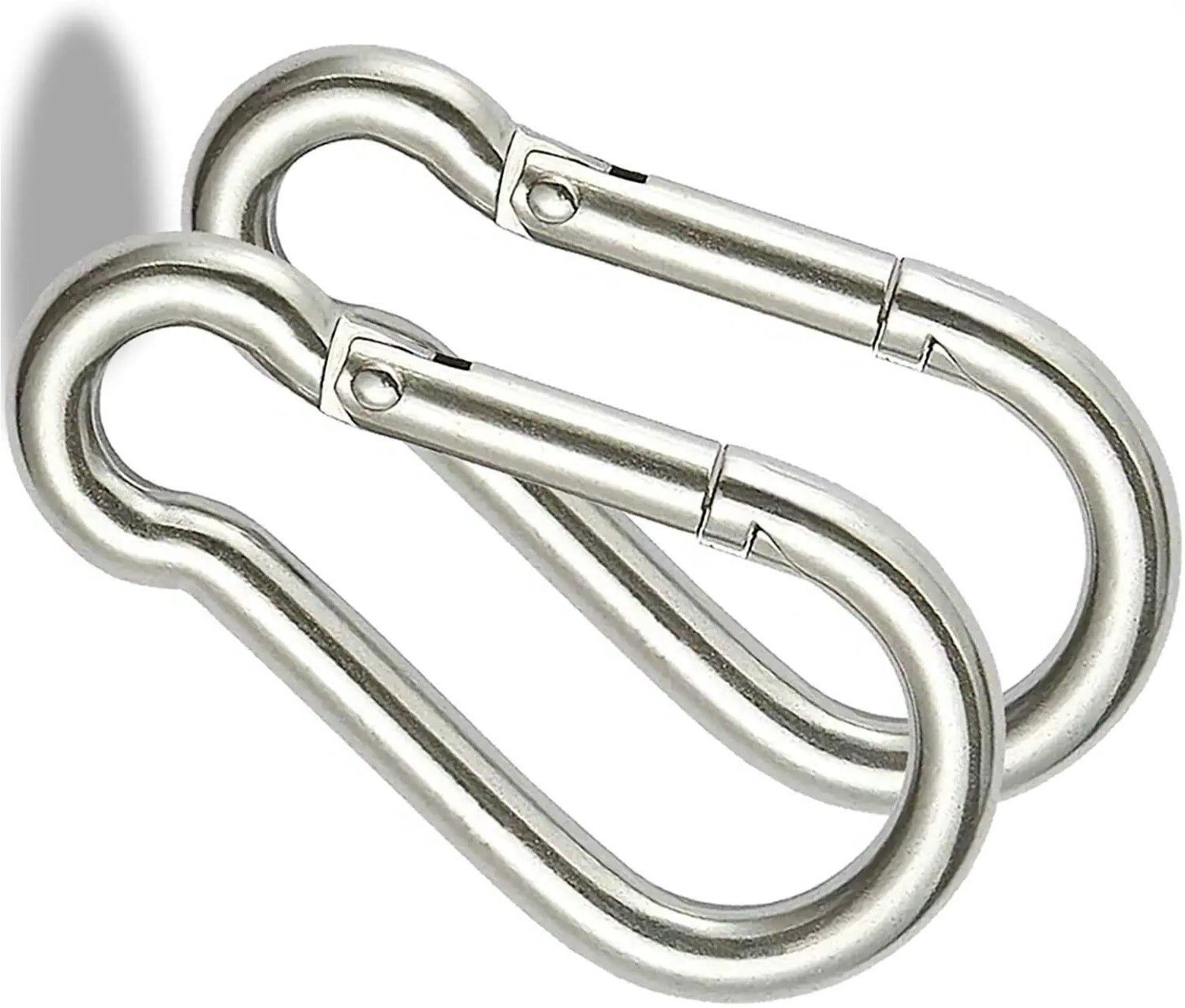 saifpro Safety Lock Snap Hook for Rope, (Stainless Steel M8- 2pcs) Spring Snap Hook Locking Carabiner-picture-3