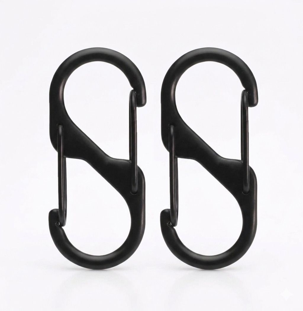 capo Premium S-Shape Dual Spring Carabiner Keychain Clip, 1.5 Inch (Pack of 2) Locking Carabiner-picture-0