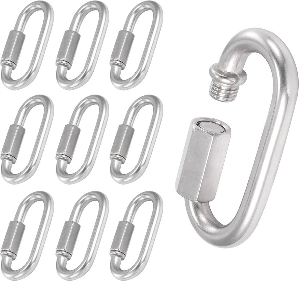 Oval QUICK LINKS 8mm, Galvanized Steel Screw Carabiner/ Multipurpose Connector Locking Carabiner-image-25