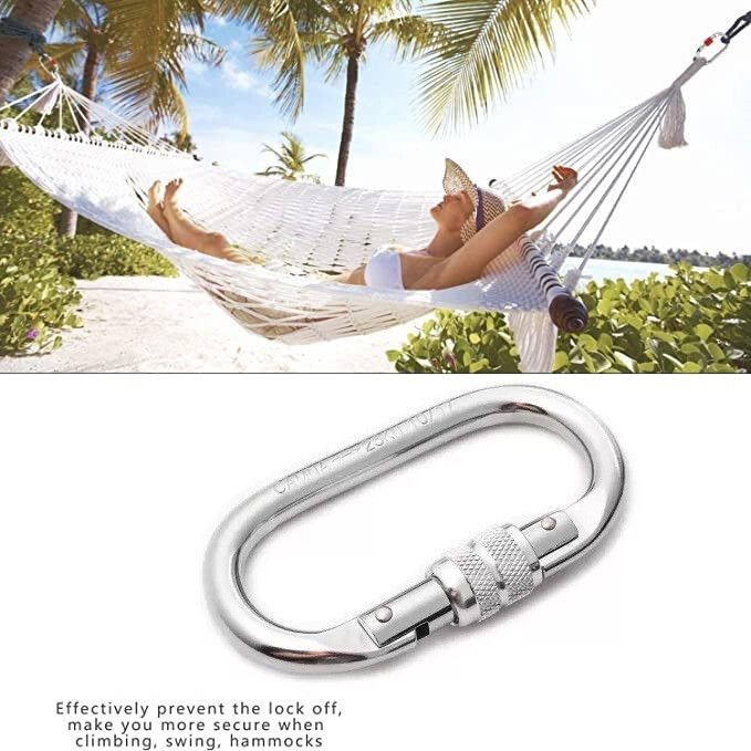 keymaster Heavy Duty Climbing Carabiner Hanging Buckles with Screw Locking Carabiner-picture-21