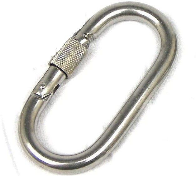O Shaped Steel Climbing Carabiner Screw Lock Spring Gate Protection 12mm Locking Carabiner-image-18
