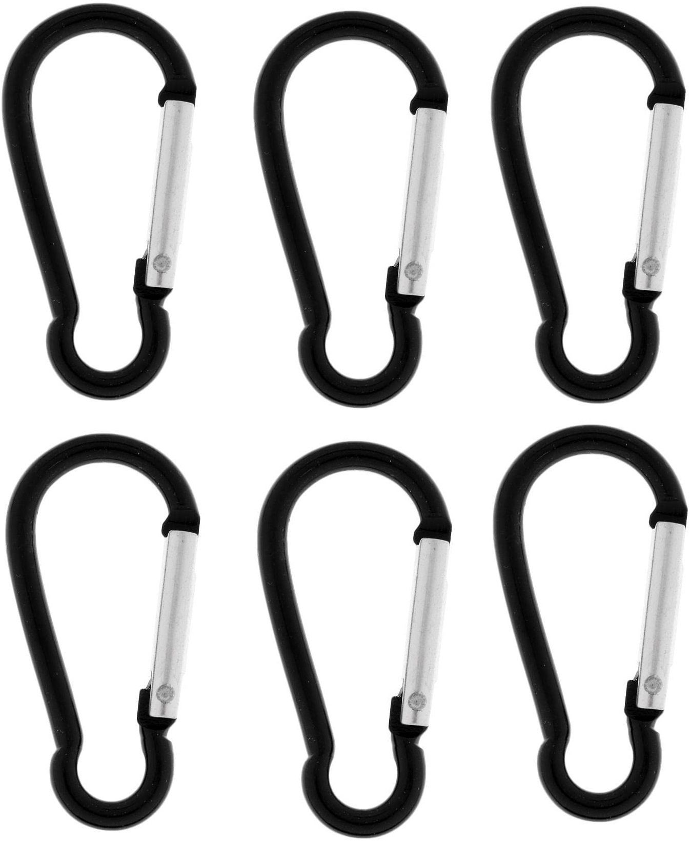 Carabiner Spring Clip Hook Keychain for Outdoor Hiking Travelling ( Pack of 6 ) Locking Carabiner