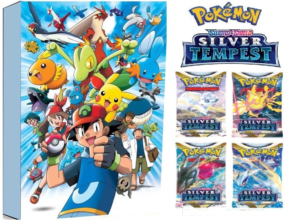 Pokemons Sword&Shield Silver Tempest 4 Booster Pack With 208 Cards Holding album-image-46