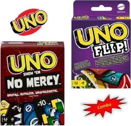 UNO FLIP +UNO No Mercy Cards Game COMBO PK For- Family Kids & Adults--image-13