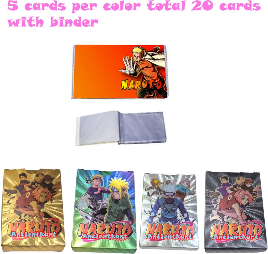 New Naruto PVC waterproof cards set of 20 with album-image-26