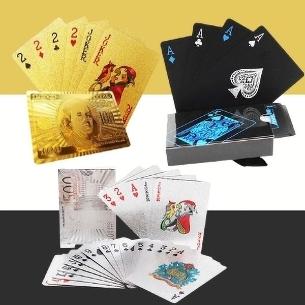 jericos Luxury PVC Plastic Playing Cards Waterproof Gold Silver Black Pack of 3-picture-19