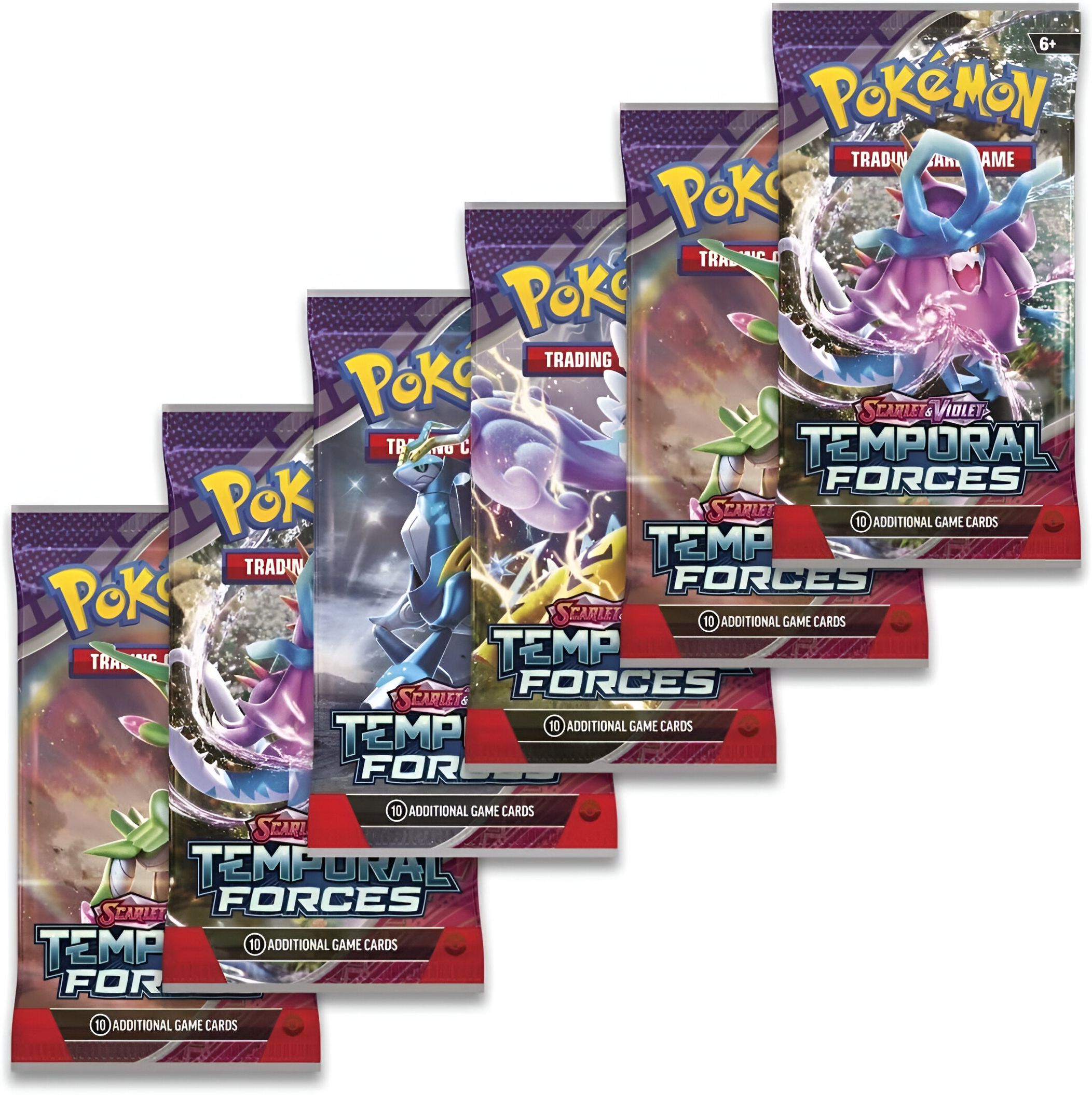 woyr 6 Set (48 Card) Pokemon Scarlet and Violet Temporal Forces Booster Card Games-picture-20