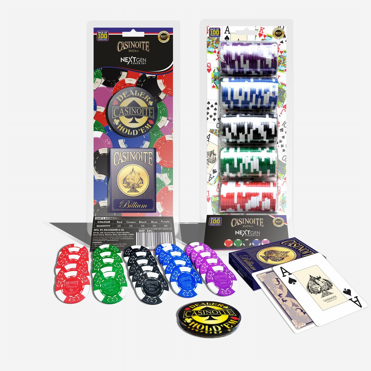 casinoite Poker Chips Set Billium 100 Blue-picture-12