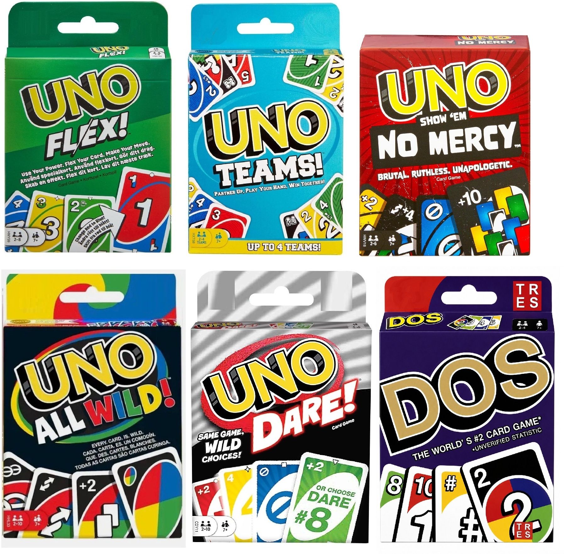 tma enterprises Uno 6 in 1 Party Pack | Flex, Teams, All Wild, Dare, No Mercy & DOS-picture-41