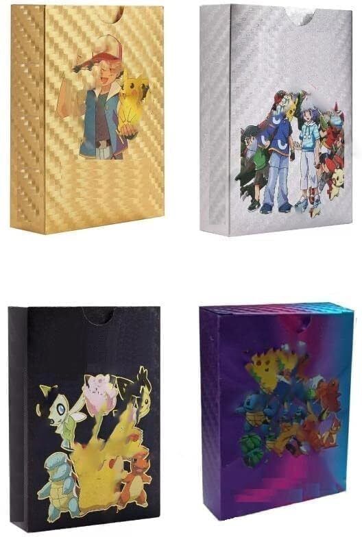 zuigo 220pc Collectible Pokemon card Silver-Gold-Black -Rainbow 4pk Playing FOR KIDS-picture-36