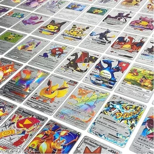 crazybuy Pokemon Silver Foil Cards Vmax V GX EX DX Collection Rare Card (25 cards)-picture-46