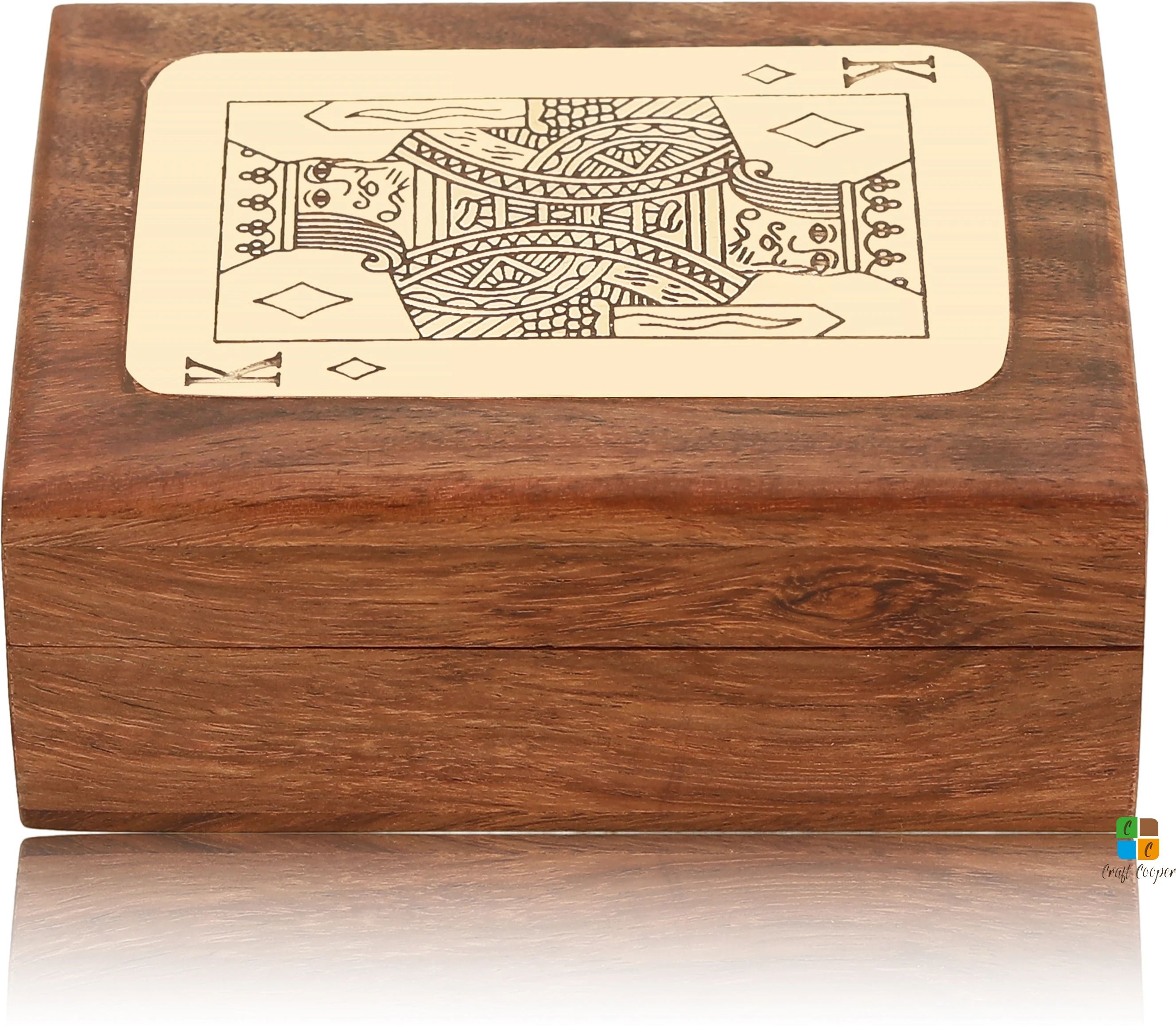 craft cooper Wooden Playing Card||Deck Holder Cards Decks king Box-picture-21