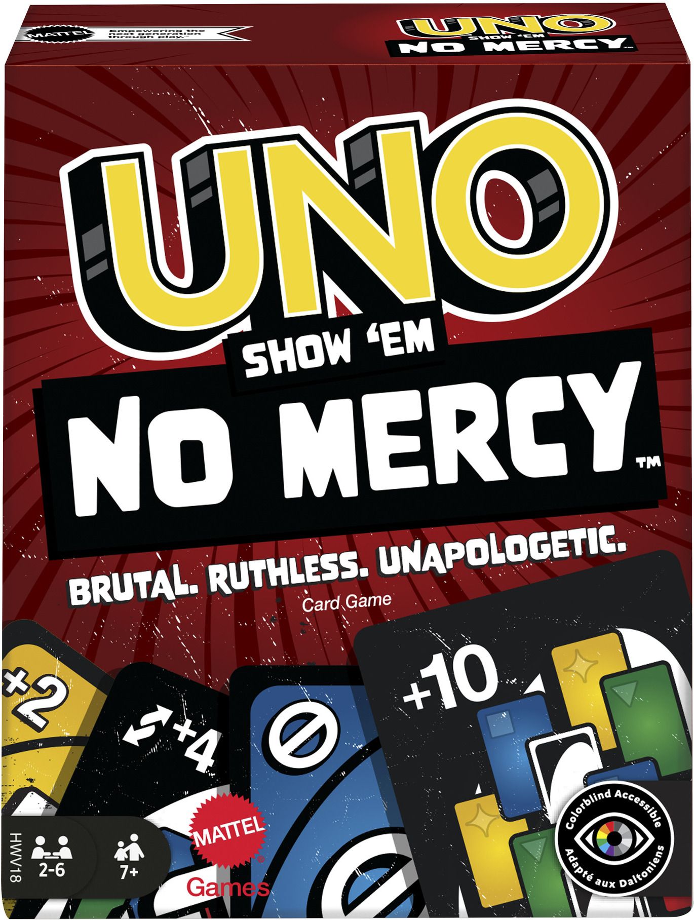 mattel games UNO Show em No Mercy Card Game for Kids, Adults, Parties and Travel-picture-12