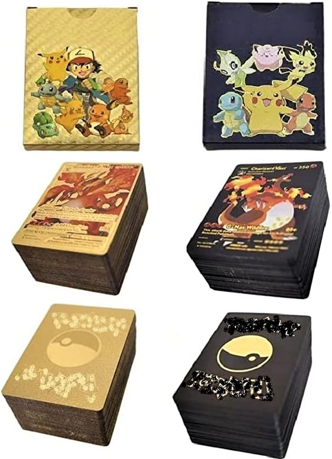thrifx Pokemon Black & Gold Card 50 Pcs Collection – Special Holographic Trading Cards-picture-10