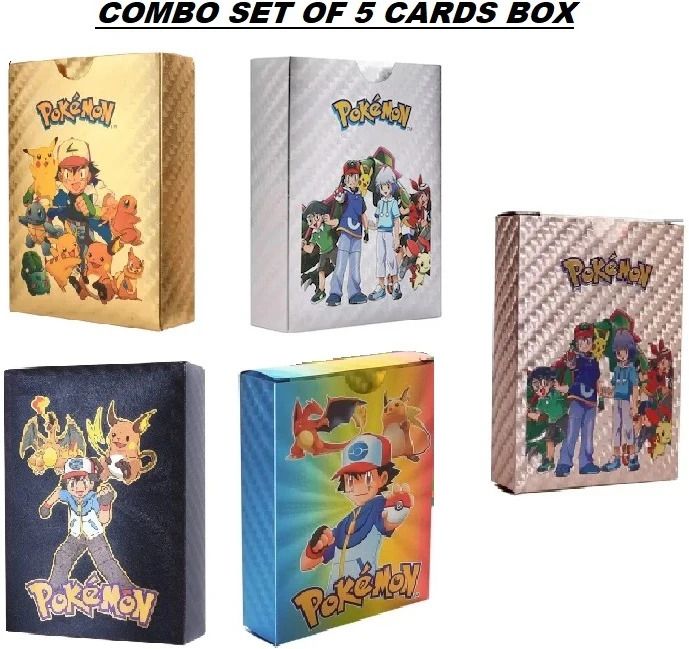 crazybuy New55 Gold, 55 Black, 55 Silver, 55 Rainbow & 55 Rose Gold Cards Box (Set Of 5)-picture-36