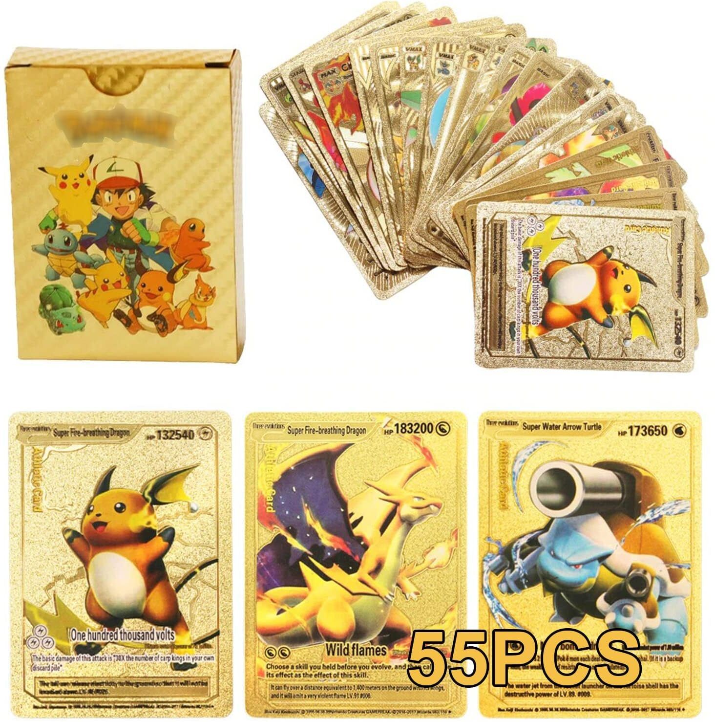 awestuffs Waterproof 55pcs Pokemon TCG Deck Box - V Series Cards Vmax GX Rare Cards-picture-19