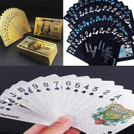 jericos Premium Plastic Playing Cards Waterproof Gold Silver Black-picture-14