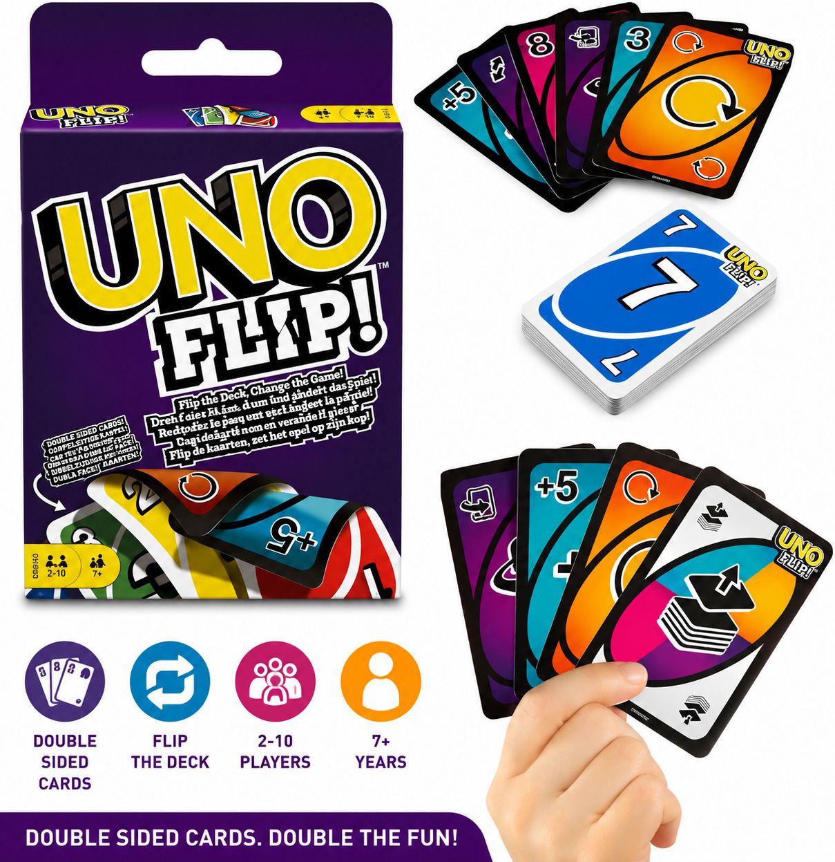 UNO Flip Card Game | Double-Sided Family Card Game-image-0