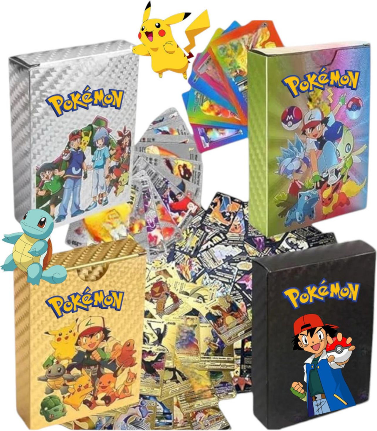 Pokémon Elite Power Card Pack – Set of 40 Black, Gold, Silver Rainbow-image-25