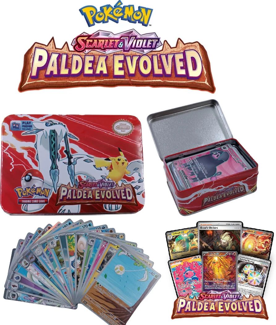 crazybuy NewPokemon Cards Scarlet & Violet Paldea Evolved In Tin Box-picture-26