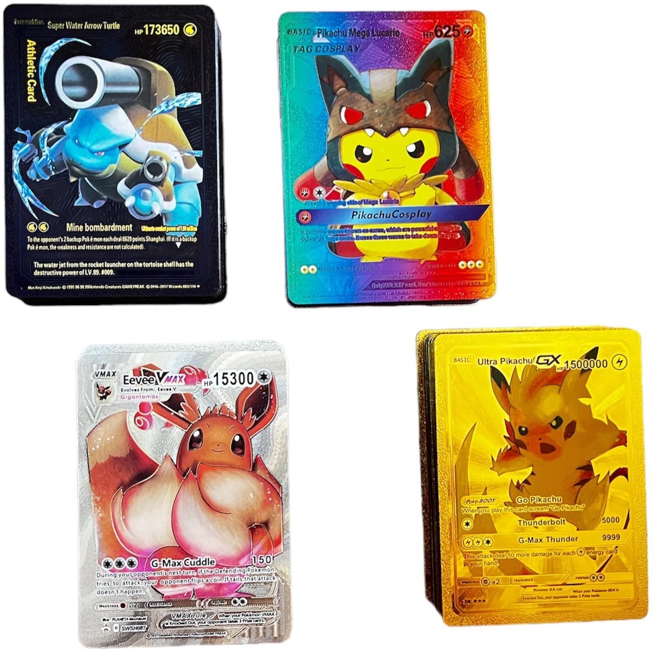 crazybuy 80 Pcs Playing Cards 20Gold, 20Silver, 20Black & 20Rainbow Cards All Rare Series-picture-49