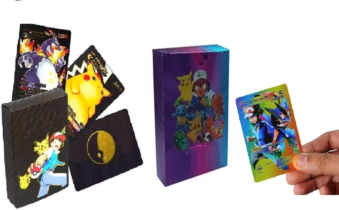 littlewish 110 Pcs Assorted 55 PCS Black+pink Foil Cards and Cards(Black+Rainbow Pk Card-picture-10
