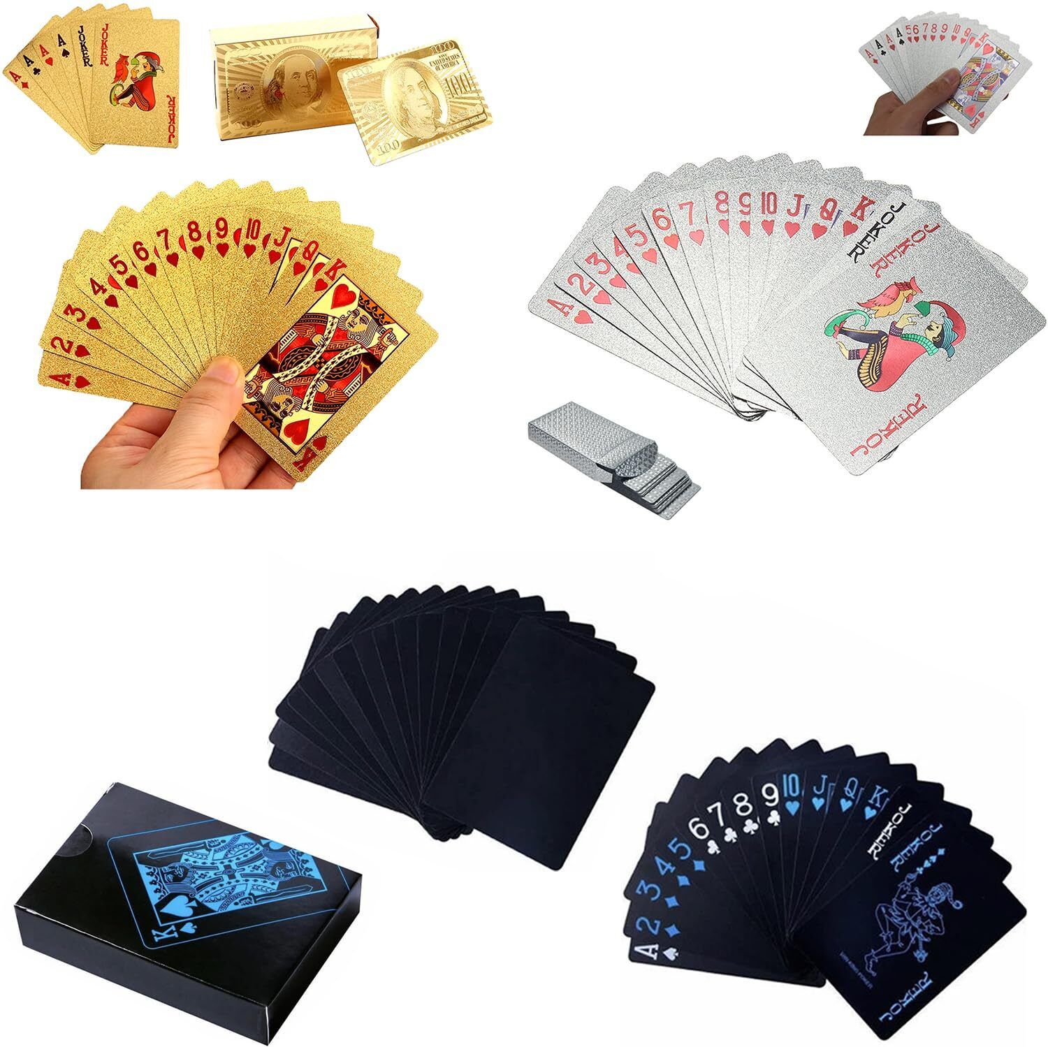 jericos Flexible PVC Waterproof Rummy & Poker Cards Gold Silver Black-picture-15