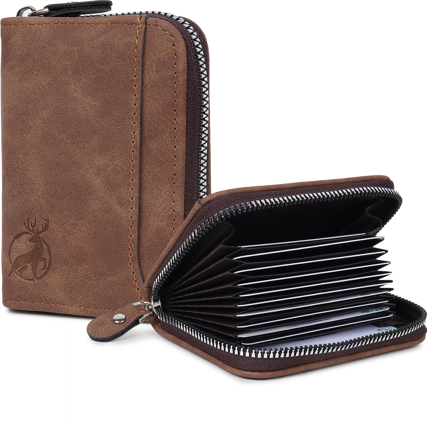 stealodeal Long-Lasting PU Leather Brown Credit/Debit and 2 Cash Slot 9 Card Holder-picture-26