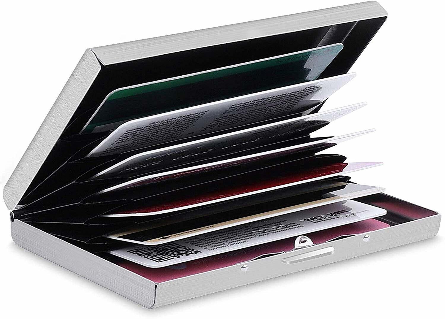 yatee jewel collection Exclusive Silver |Water-Resistant Stainless Steel Wallet For Men & Women| 6 Card Holder ,Stainless Steel Front Pocket Business Credit Debit 6 Card Holder (Set of 1, Silver)TM-05-E 6 Card Holder-picture-15