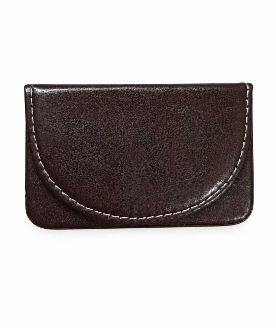 Premium Leather Card Holder Wallet – Brown | Compact RFID Card Organizer 10 Card Holder-image-1