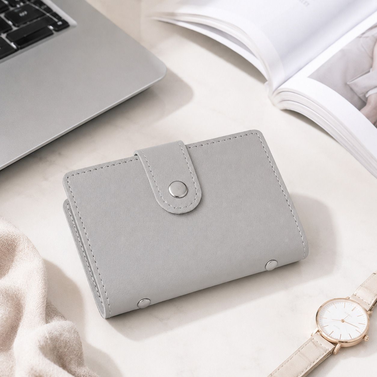 stealodeal Premium Leather PU 26 Slot Card Holder Wallet for Men & Women 24 Card Holder-picture-7
