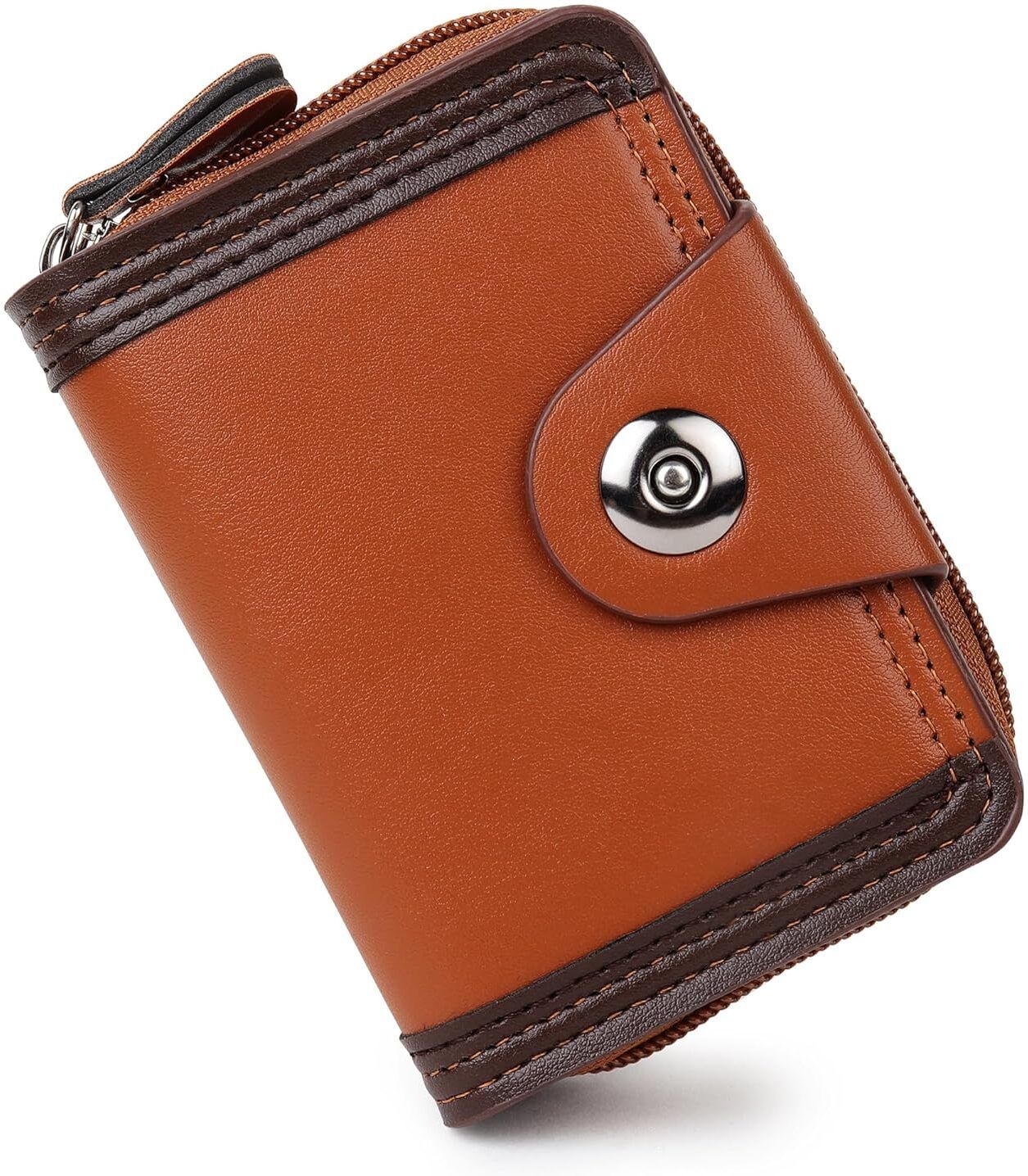 stealodeal Premium Compact Bifold Accordion Slot Zipper Card Holder | RFID Blocking | 15 Card Holder-picture-16