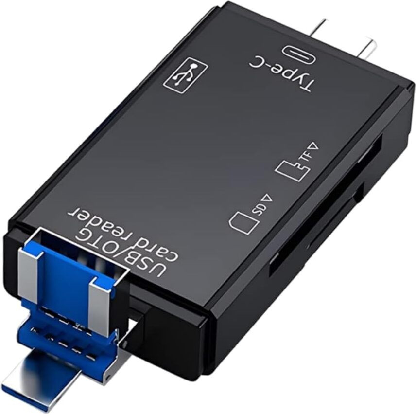 ULTRABYTES JTP SD/Micro SD Memory 6 in 1 USB C SD/TF Card Reader Micro USB OTG Card Reader image 1
