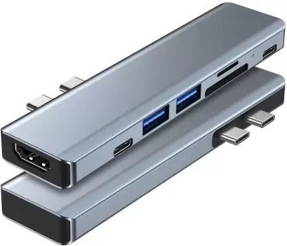 TECHGEAR USB C Hub 7in2 Type C Hub Adapter for USB Hub, HDMI Connector, Laptop Accessory Card Reader-image-43