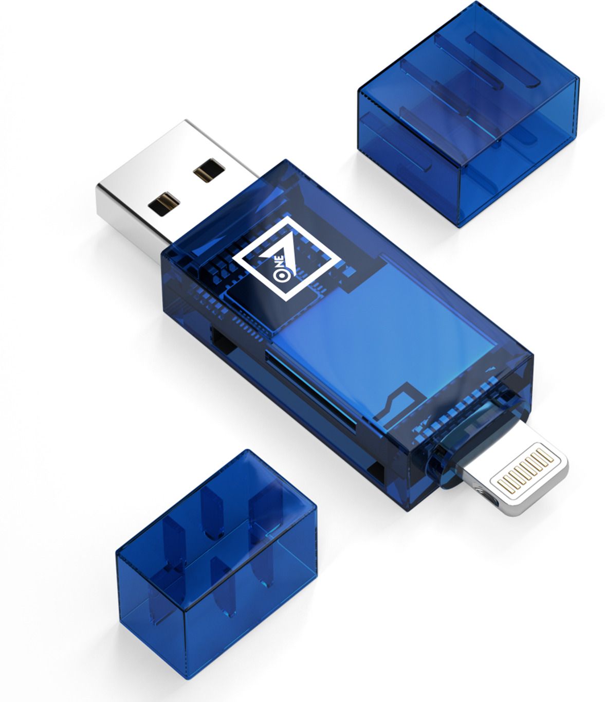 ONE 7 3-in-1 SD & TF Card Reader | Type C & USB Compatible | Supports TF, SD etc Card Reader