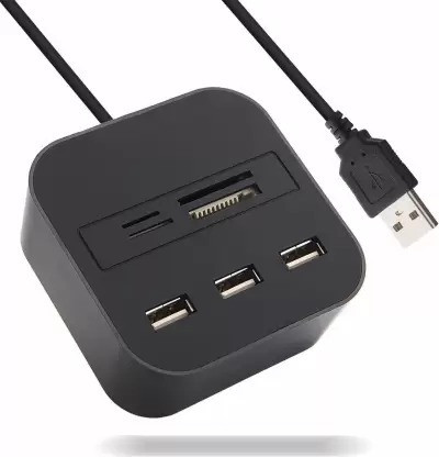 TECHGEAR All in 1 External Memory Card Reader with 3 Ported USB Hub Card Reader image 1