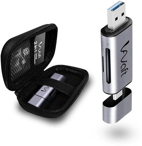 AIWaft Dual Connectivity Card Reader Type C USB 3.0 2-in-1 SD/Micro SD Slots Card Reader-image-27