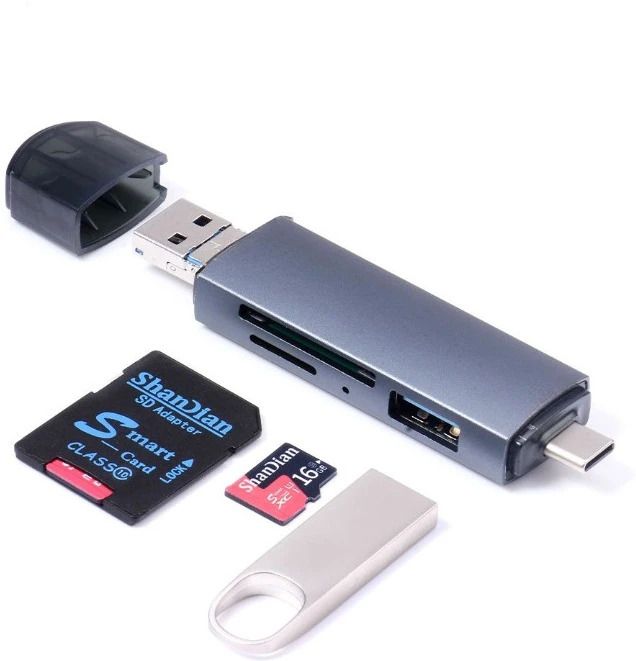 Good One 3 IN 1 OTG Cardreader, USB+Micro USB+Type-C, For Type-C/Android Or Pc Laptop Card Reader-image-15