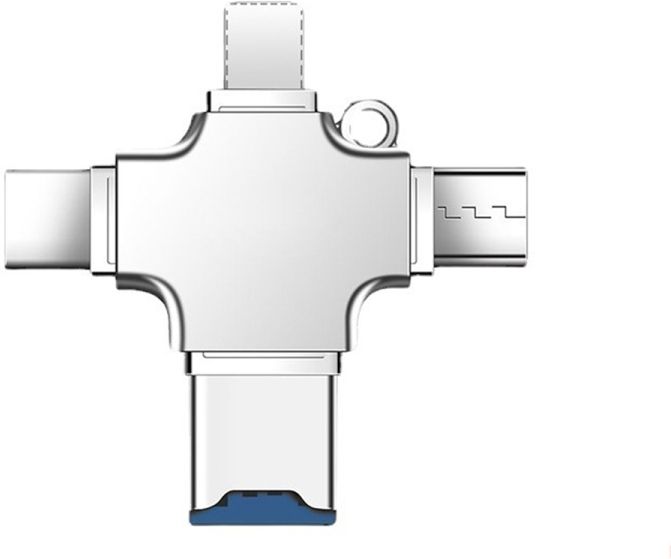 WEFLY 4 in 1 USB-C/Type-C USB 2.0 + Micro USB + 8 Pin Adapter TF Card Reader, Memory Card Reader-image-25