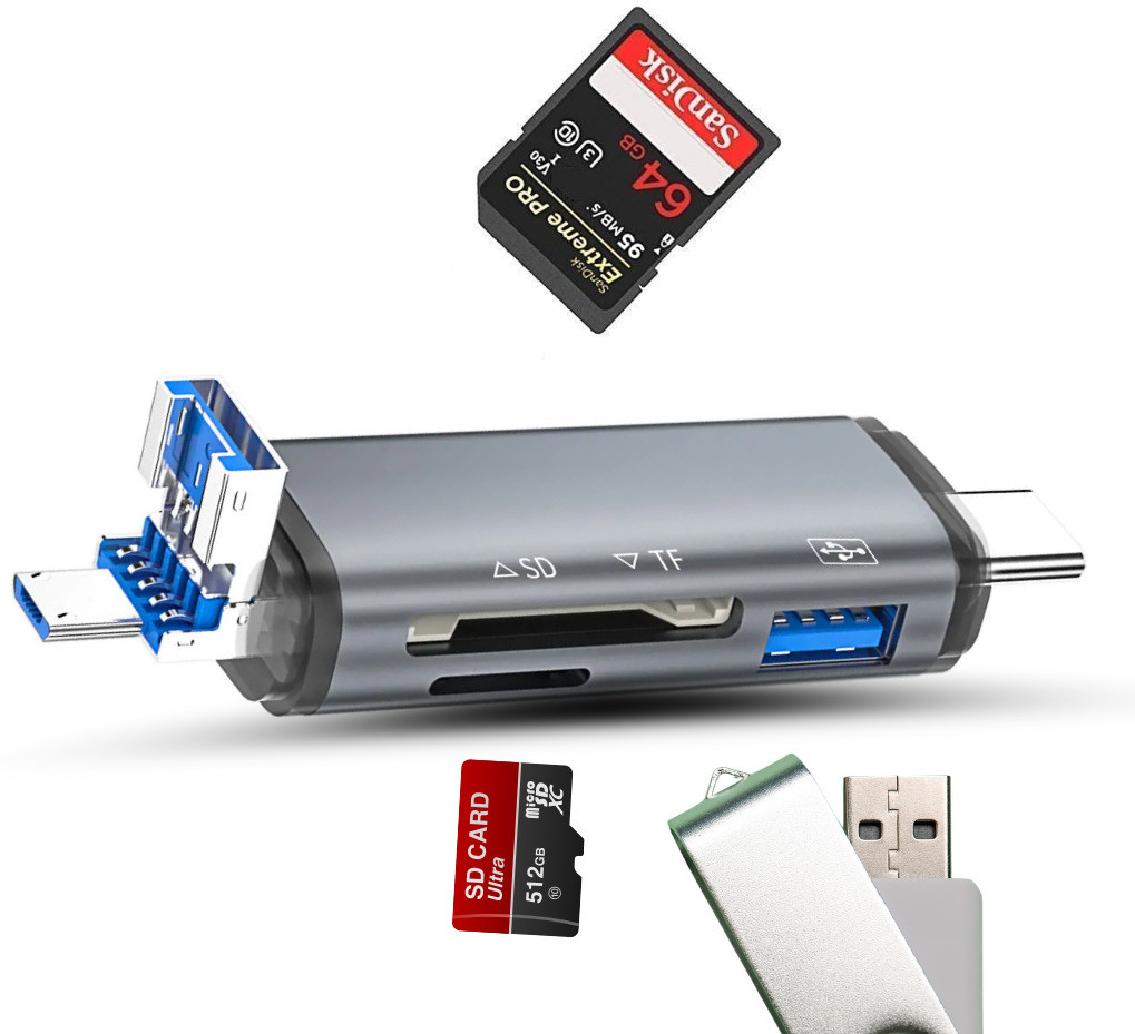 CIHROX USB 3.0 All in 1 OTG SD/Micro SD Card Read Type c Mobile Phone Card Reader image 1
