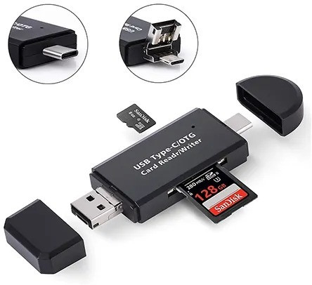 TECHGEAR 3-in-1 USB Type-C/OTG Card Reader Card Reader image 1