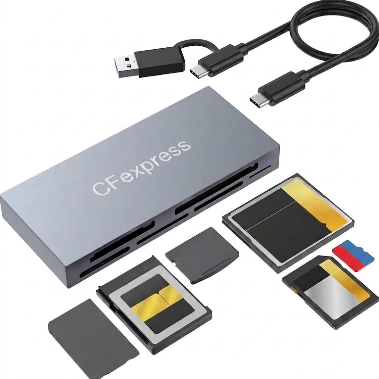 SCALEBEE Multi CFexpress Type B SDHC / USH II XD CF SD TF MS USB C USB 3.2 10Gbps Card Reader-image-27