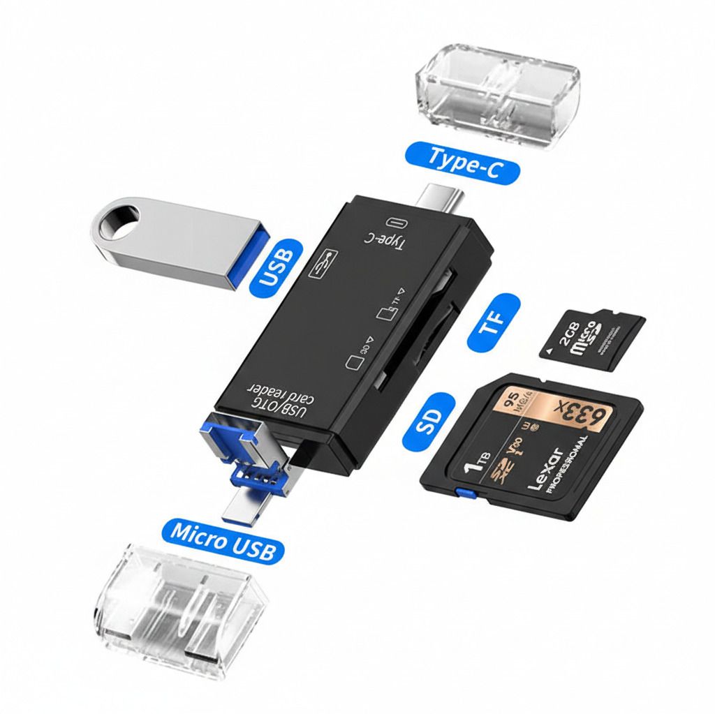 Good One NEW Hub Universal USB-C OTG Memory Card Reader for SD & MicroSD Card Reader Card Reader