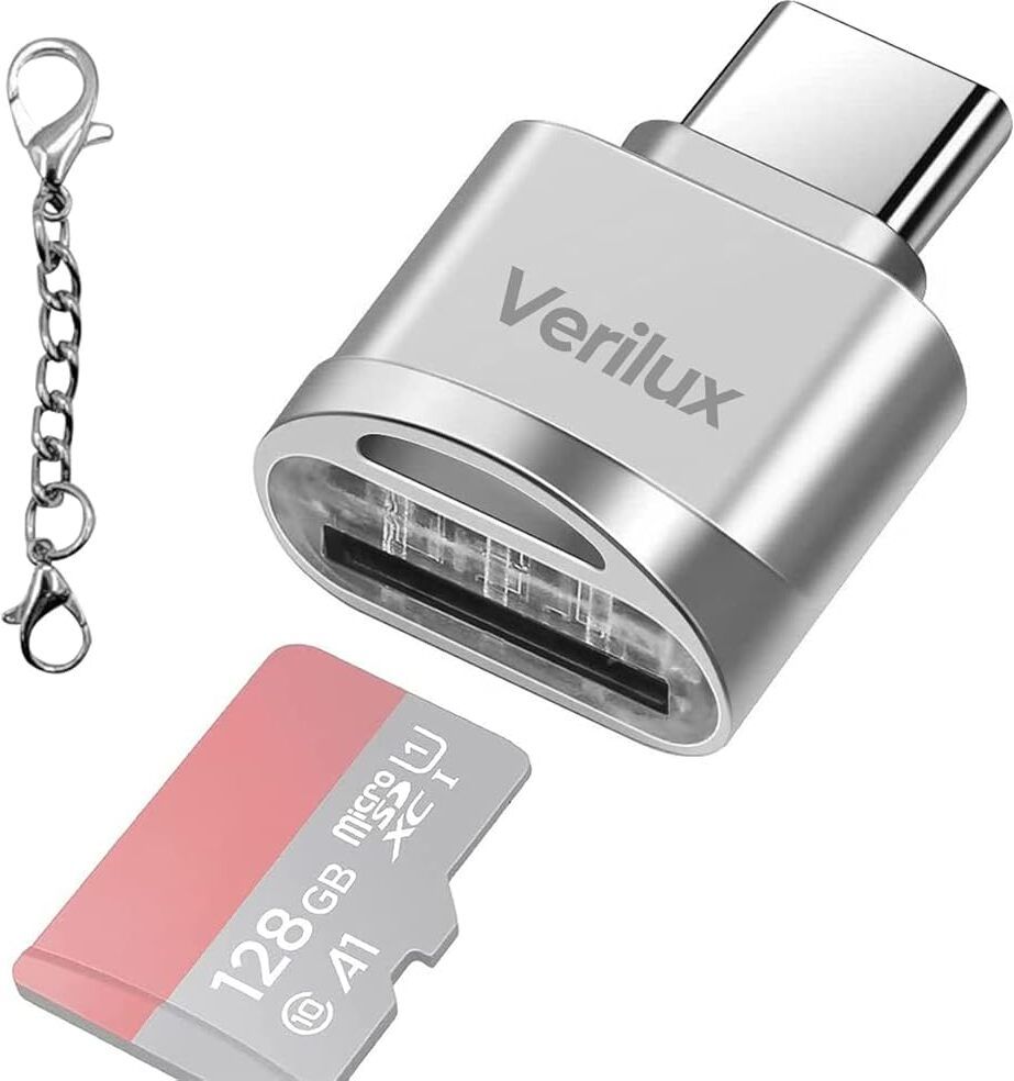 Verilux Micro SD Card Reader USB C Mini Type C TF SDHC SDXC OTG for Laptop Macbook Card Reader